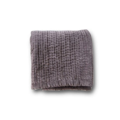 en fil d'Indienne マルチキルトカバー Vague Anthracite 160x160