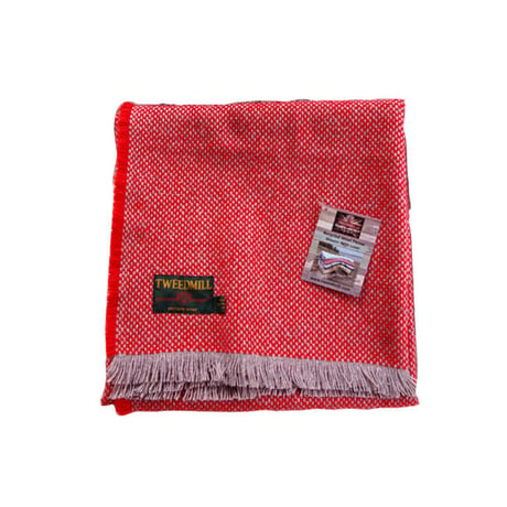 Tweedmill ツイードミル crosshatch check recycle rug 120x150 red
