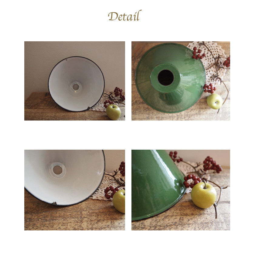 青柳アンティーク　ホーロー　大きな　ランプ　シェード　グリーン　重厚　美品 青柳アンティーク ホーロー 大きな ランプ シェード グリーン