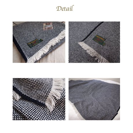Tweedmill ツイードミル crosshatch check recycle rug 120x150 navy