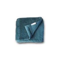 en fil d'Indienne マルチキルトカバー Vague Blue 160x160
