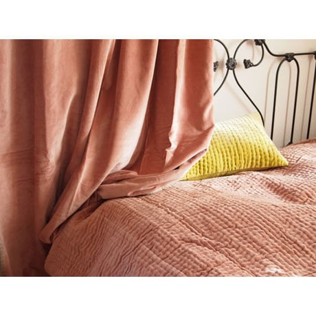 en fil d'Indienne カーテン Velour Powder130x280