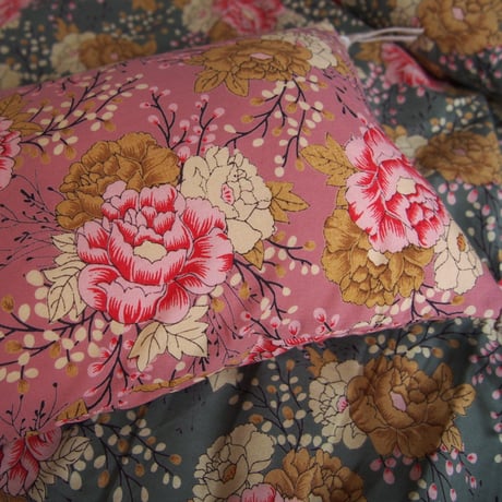 en fil d'Indienne クッションカバー Bloom  pink 25x35【中材あり】
