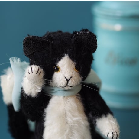 ciel étoilé  オリジナル Standard size teddy cat black&white