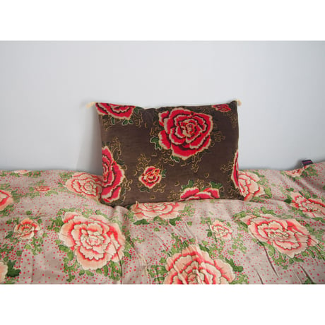 bagaille バガイユ クッションカバー velour Pivoine d.grey 45x50  中材付