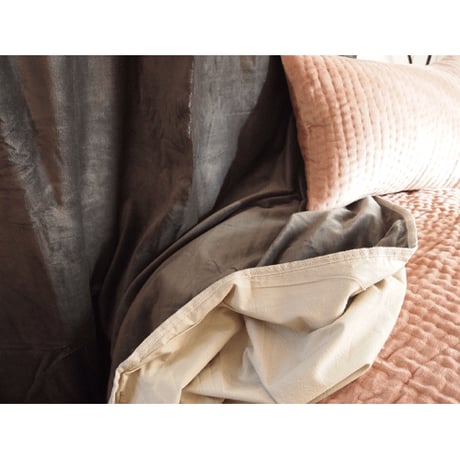 en fil d'Indienne カーテン Velour Anthracite 130x280