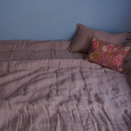 en fil d'Indienne マルチキルトカバー Etaine   Dragee 140x240