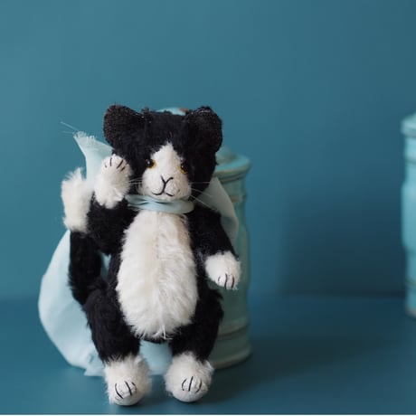 ciel étoilé  オリジナル Standard size teddy cat black&white