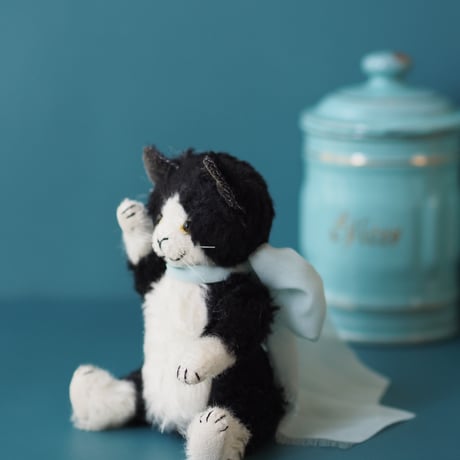ciel étoilé  オリジナル Standard size teddy cat black&white