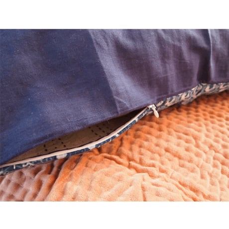 en fil d'Indienne オンフィルダンディエンヌ クッションカバー Aloes indigo 65x65 【中材なし】
