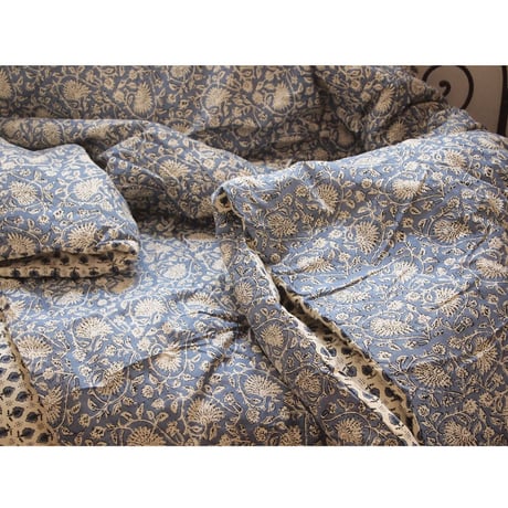 en fil d'Indienne マルチキルトカバーIndienne  140x240  Denim