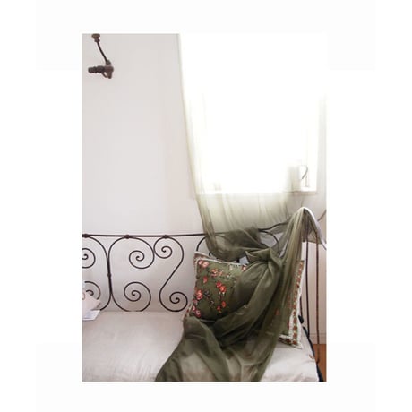 en fil d'Indienne オンフィルダンディエンヌ カーテン Tulle curtain Khaki 120x300