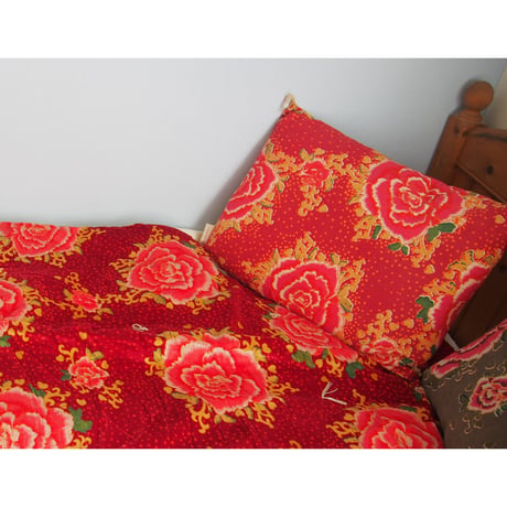 bagaille バガイユ クッション cotton Pivoine red 45x50 中材付