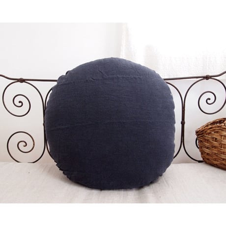 bed & philosophy ベッド＆フィロソフィー サークル リネン クッション charbon 直径65cm