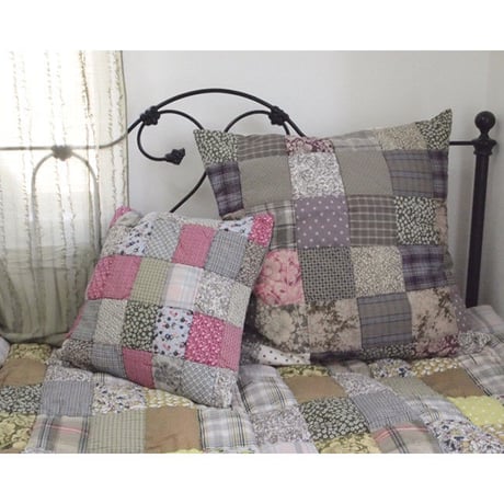 en fil d'Indienne オンフィルダンディエンヌ クッションカバー Pondichery Grey 65x65 【中材なし】