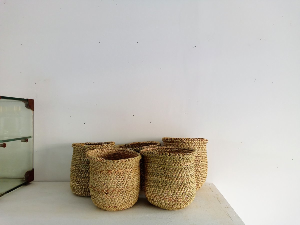 イリンガバスケットとフラニの平カゴセット アフリカ収納かご松野屋カゴアミドリ イリンガバスケットとフラニの平カゴアフリカ収納かご松野屋