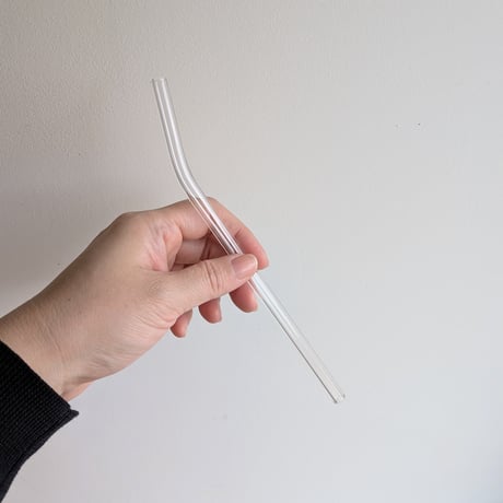 ガラスのストロー 20cm カーブ