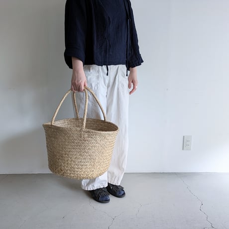 シーグラス 持ち手付きバスケット M