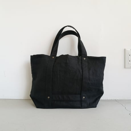 リネンのトートバッグ Black