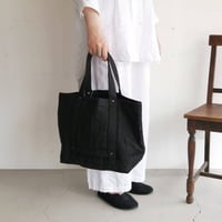 リネンのトートバッグ Black