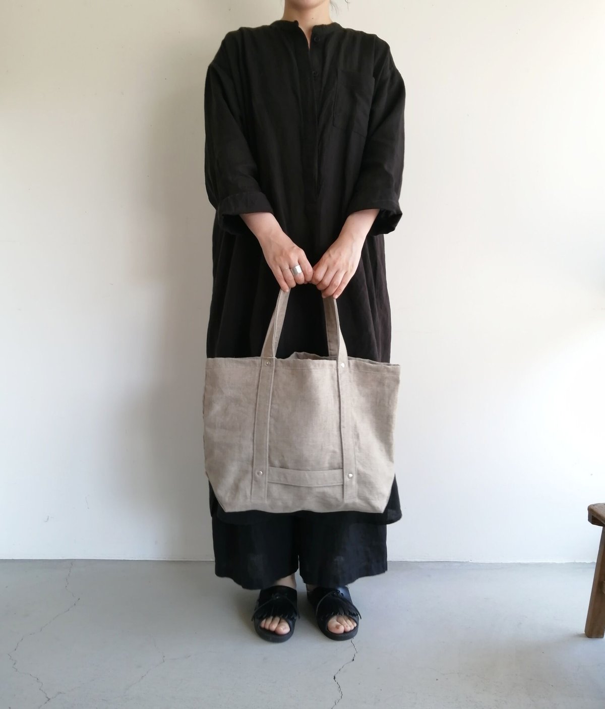 リネンのトートバッグ Natural | mikke