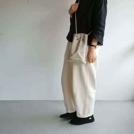 リネン巾着バッグ  Natural