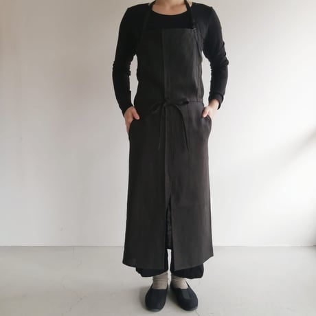 リネンエプロン　Black