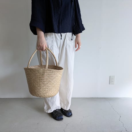 シーグラス 持ち手付きバスケット S