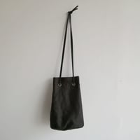 リネン巾着バッグ  Black
