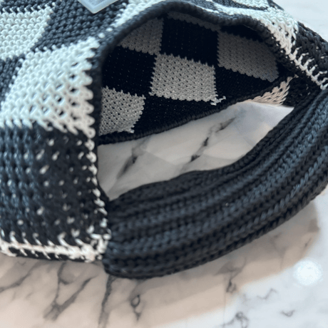 🧸🏁チェッカーニットバッグ