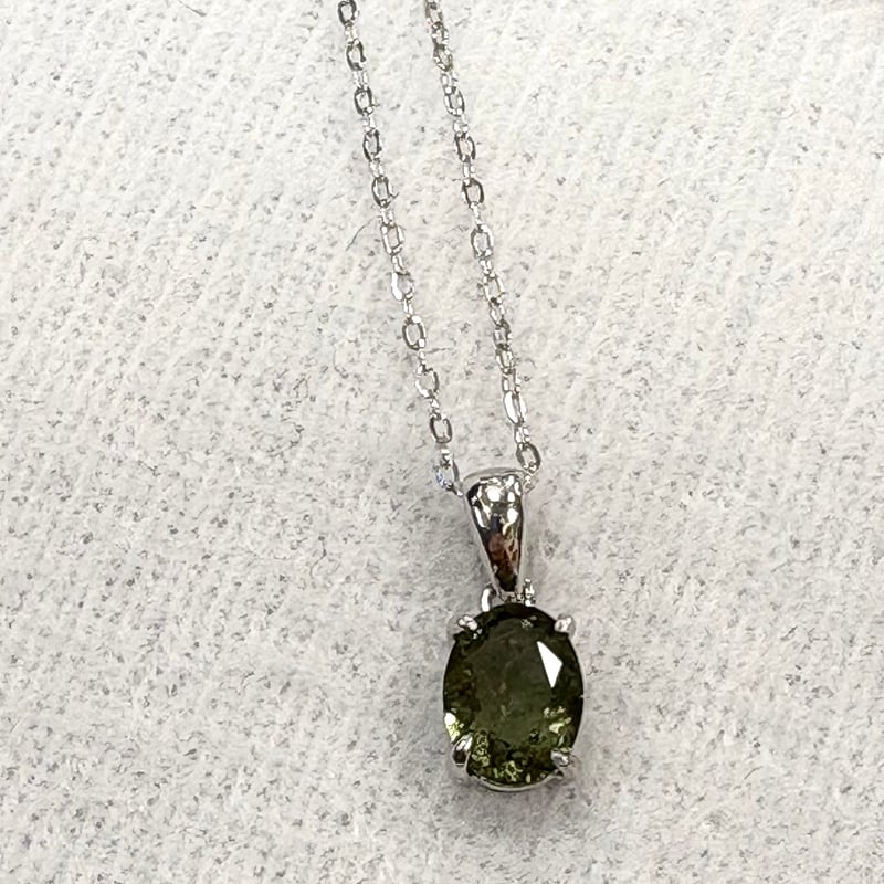 高波動】モルダバイト シルバーネックレス | Angel Stone