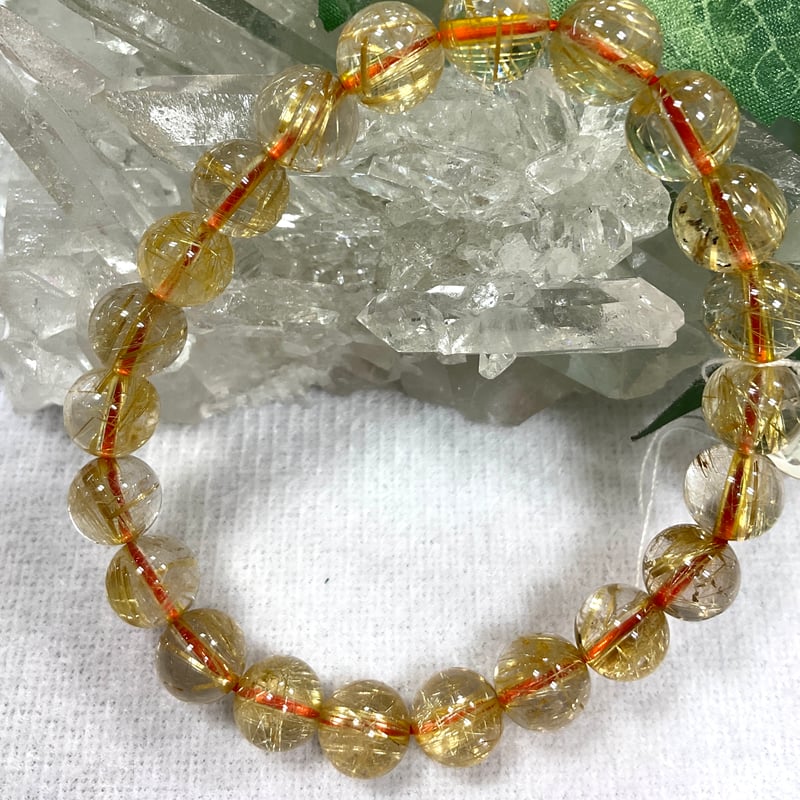 【最高品質】タイチンルチルクォーツ(ブレスレット)12ミリ 高品質] タイチンルチルクォーツ ブレスレット 12mm #NL891