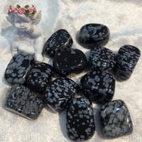 タンブルストーン　スノーフレークオブシディアン
