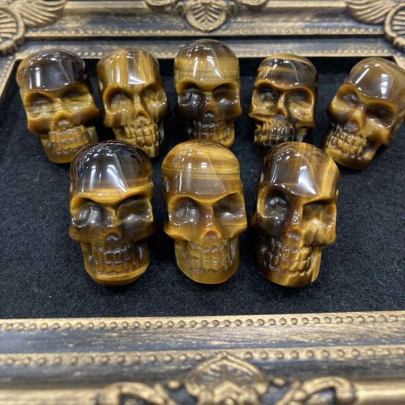 クリスタルスカル】タイガーアイ 手彫りのドクロ | Angel Stone