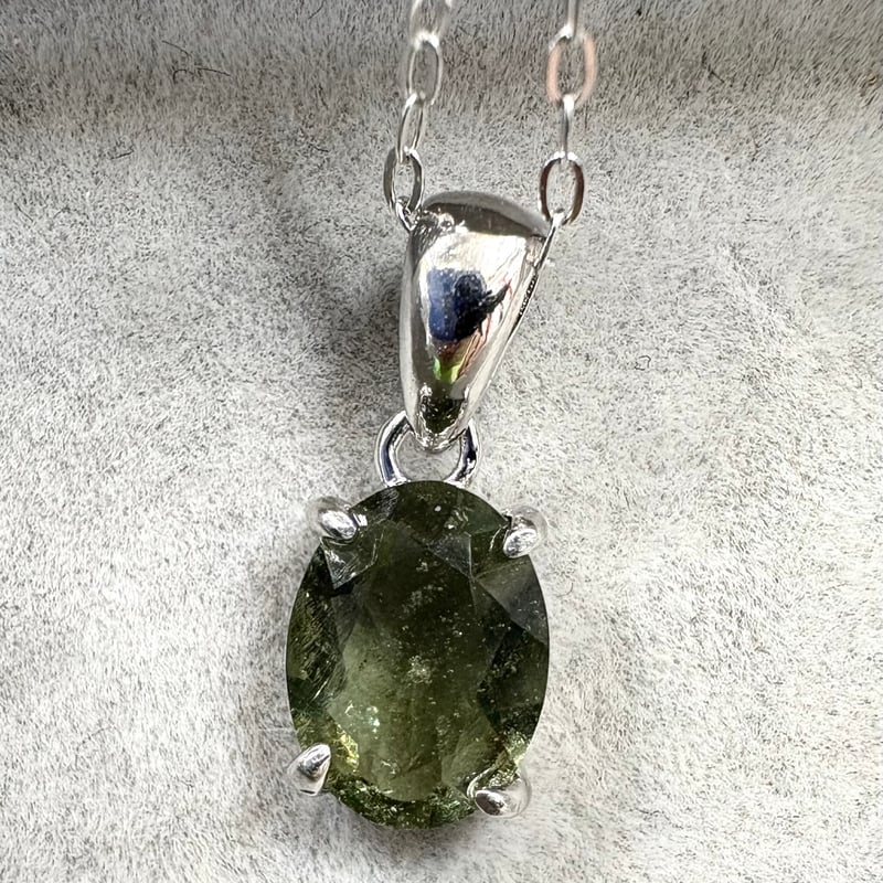 高波動】モルダバイト シルバーネックレス | Angel Stone