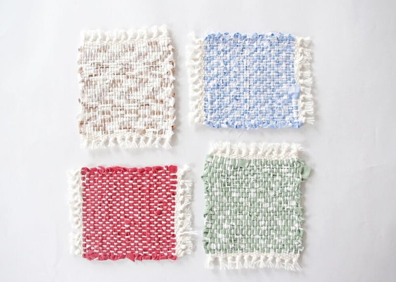 カリキュラムvol.2 裂き織のコースター | stickaのており帖