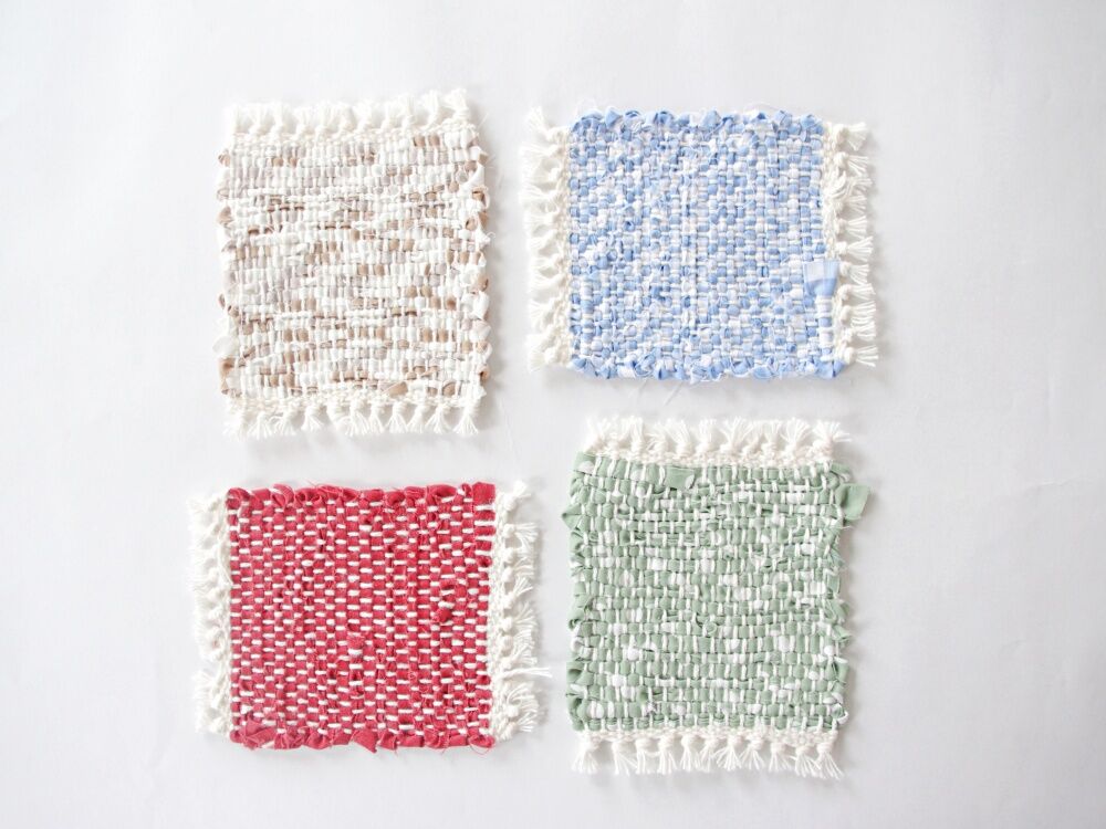 カリキュラムvol.2 裂き織のコースター | stickaのており帖