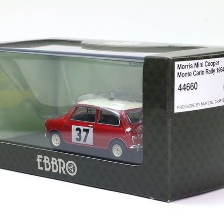 エブロ 1/43 モーリス ミニクーパー 1964モンテ WIN #37　レッド/ホワイト (44660)