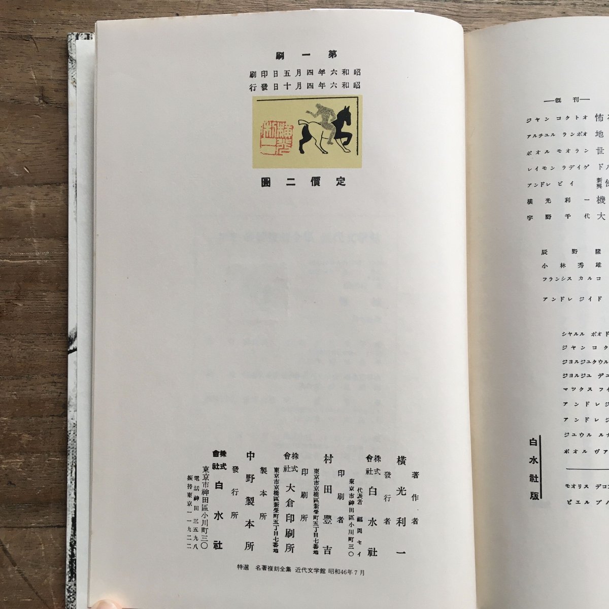 横光利一『機械』（特撰 名著復刻全集 近代文学館） | ころがろう書店