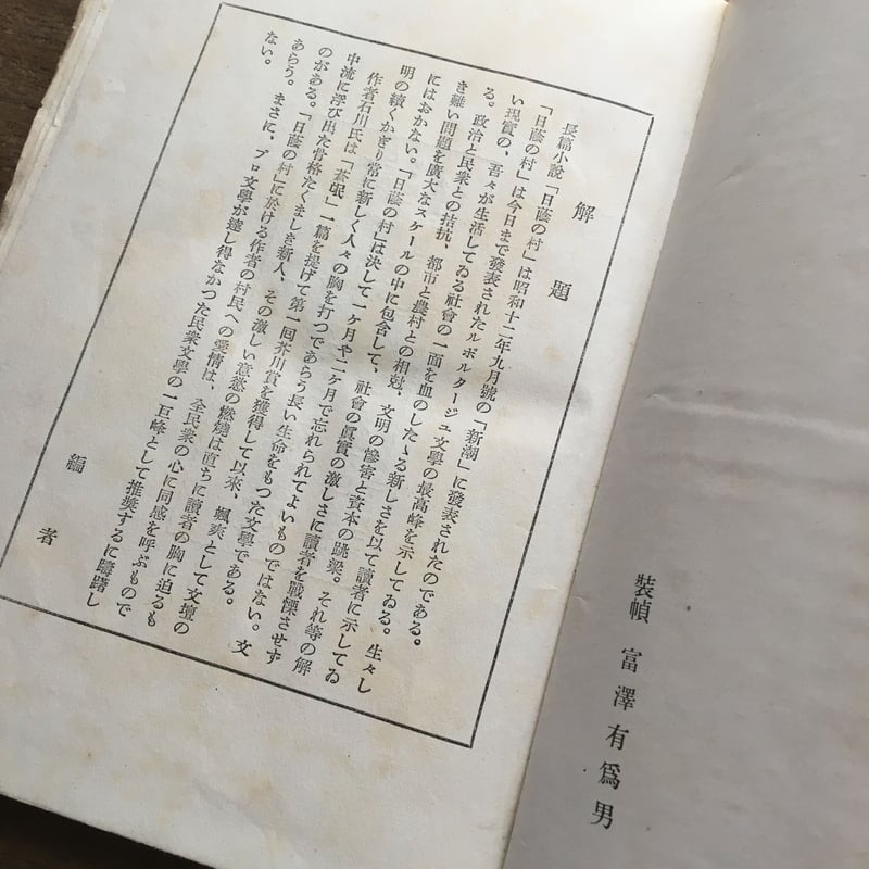 石川達三『日蔭の村』 | ころがろう書店 石川達三『日蔭の村』 | ころがろう書店
