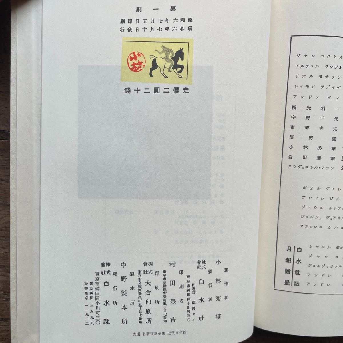 続々文芸評論　小林秀雄　函　昭和9年初版　装幀 青山二郎　芝書店　函補修　本文良 続々文芸評論小林秀雄函昭和9年初版装幀 青山二郎芝書店函補修本文良