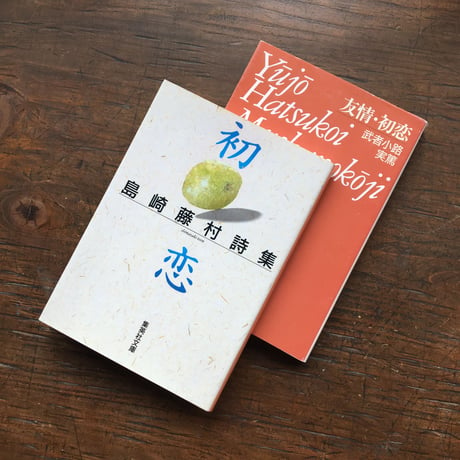 "同じタイトル別の本（「初恋」版）"パック（2冊セット）：島崎藤村「初恋」（文庫『島崎藤村詩集　初恋』内収録）、武者小路実篤「初恋」（文庫『友情・初恋』内収録）