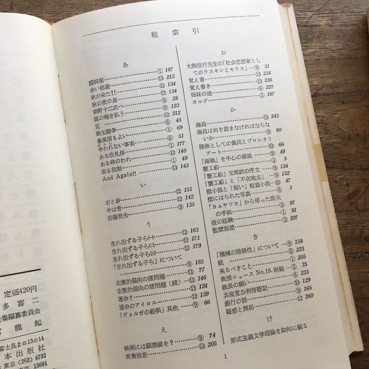定本 小林多喜二全集 第十五巻』(初版) | ころがろう書店 定本 小林多喜二全集 第十五巻』(初版) | ころがろう書店