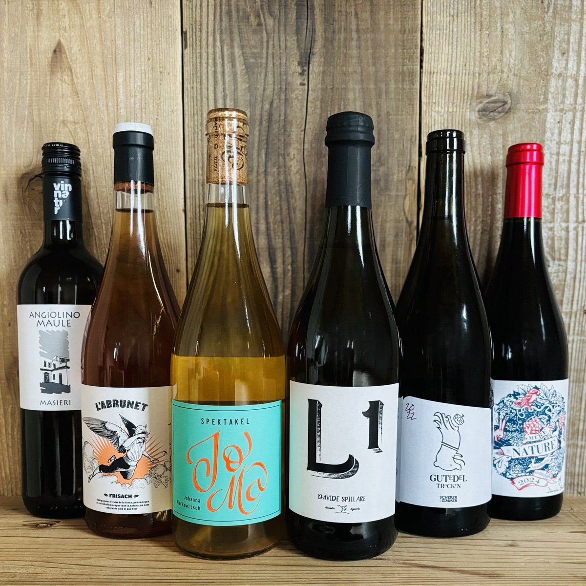 泡/白/オレンジ/ロゼ/赤ワインの入ったナチュラルワイン6本セット