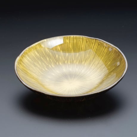 Lashiku アクリル冷麺鉢(浅) Toraitan 黒/金カスリ | 本山漆器店
