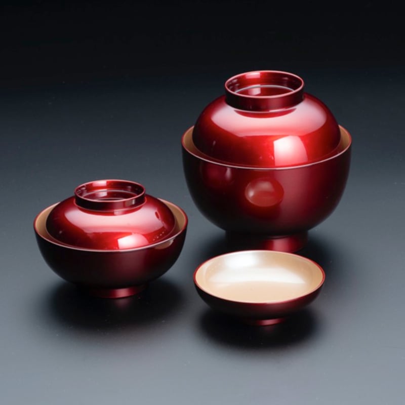 Lashiku 木質 わん・da・ふる (5つ揃い) ボルドー/シャンパンゴールド