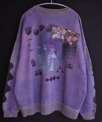 “Orchid Collage”  Crewneck Pullover-Plants Dyeing ver