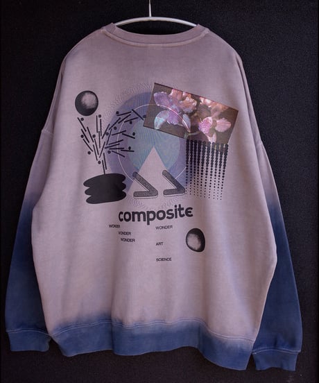 “RelaxBalance”Collage Crewneck Pullover-Plants Dyeing ver