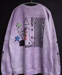 “EUREKA”Collage Crewneck Pullover-Plants Dyeing ver