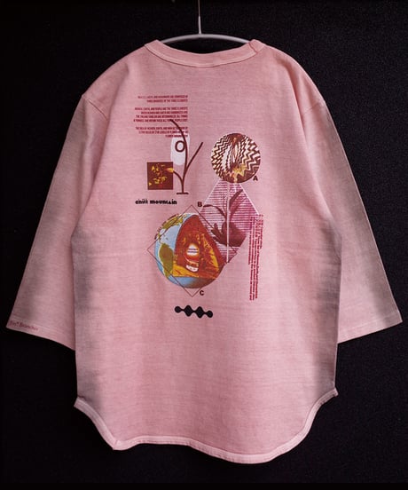 “Tawoyaka Branches” 3/4Sleeve-baseball T-shirts -Plants Dyeing ver